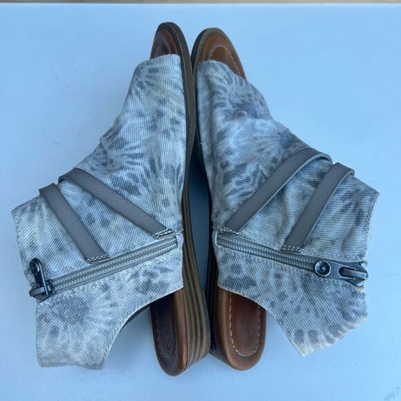 Blowfish Malibu Sandals 7.5 Vegan Grey Tie Dye Twill Lotus DyeCut Style - Picture 11 of 11
